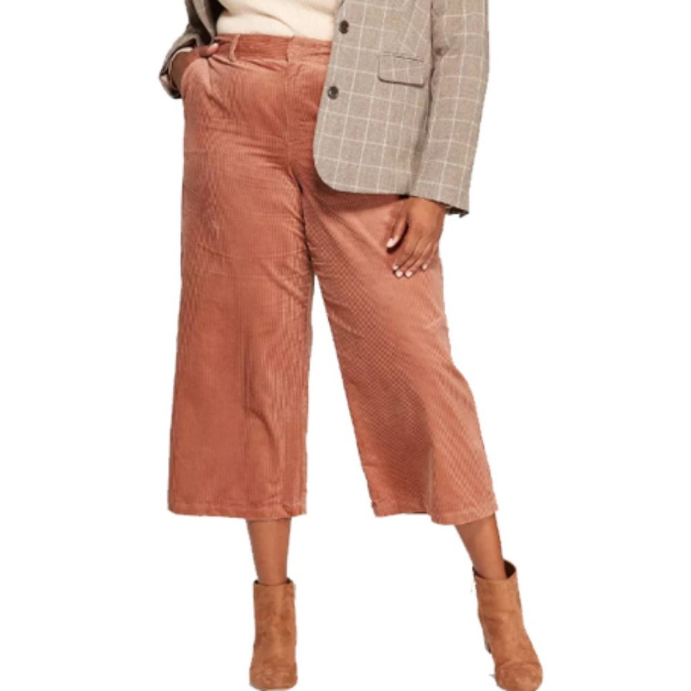 A New Day Women's Cotton Corduroy Plus Size Crop Pants NWT